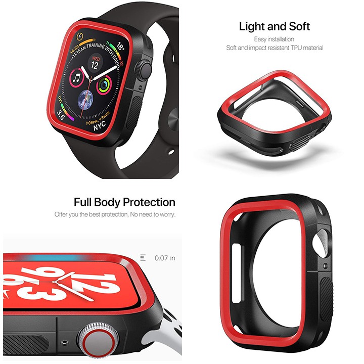 [🅲🅾🅼🅱🅾 2🅸🅽1] Dây Đeo Apple Watch và Ốp Chống Sốc Dành Cho Apple Watch Series SE/6/5/4 40mm 44mm Phiên Bản Thể Thao