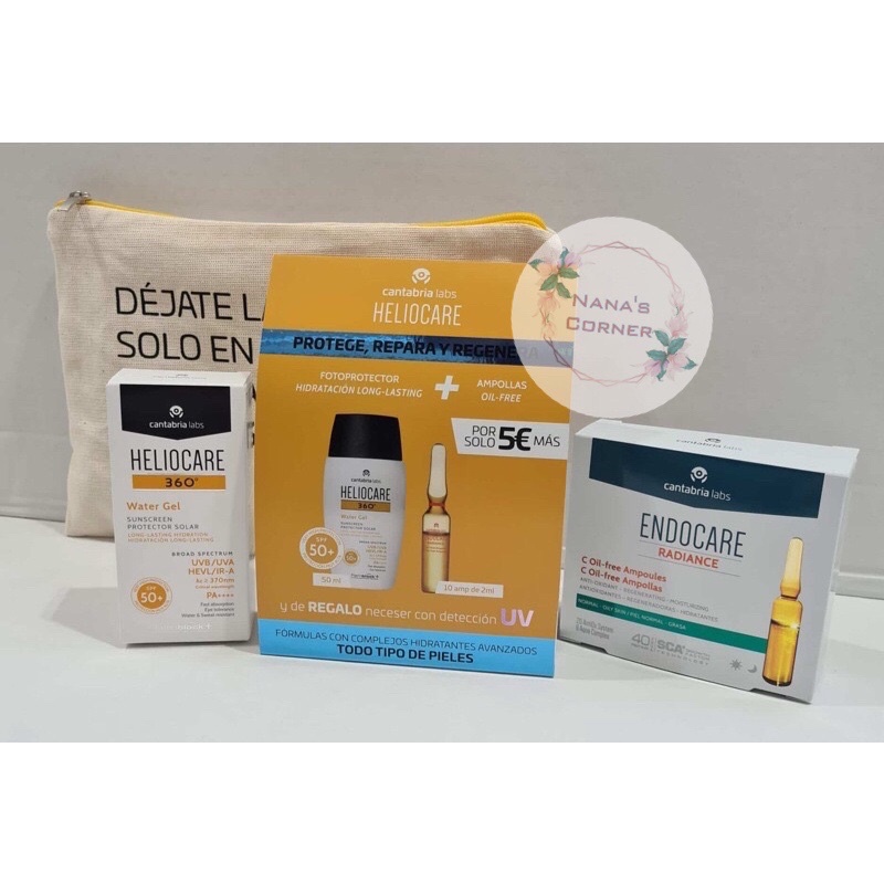 Combo Kem Chống Nắng Heliocare Mineral Tolerance Fuild & 10 Ống Vit C Endo Care Radiance Oil Free