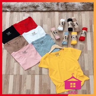 Chuẩn [video thẬt] Áo thun tay ngắn cổ tim hot 2020 - Áo phông nữ gap - sabi shop chuẩn