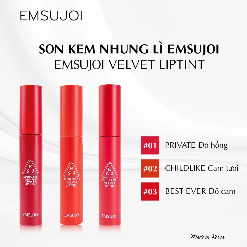 [FREE SHIP] Son kem nhung lì EMSUJOI💄SIÊU LÌ💄SIÊU MỀM MÔI