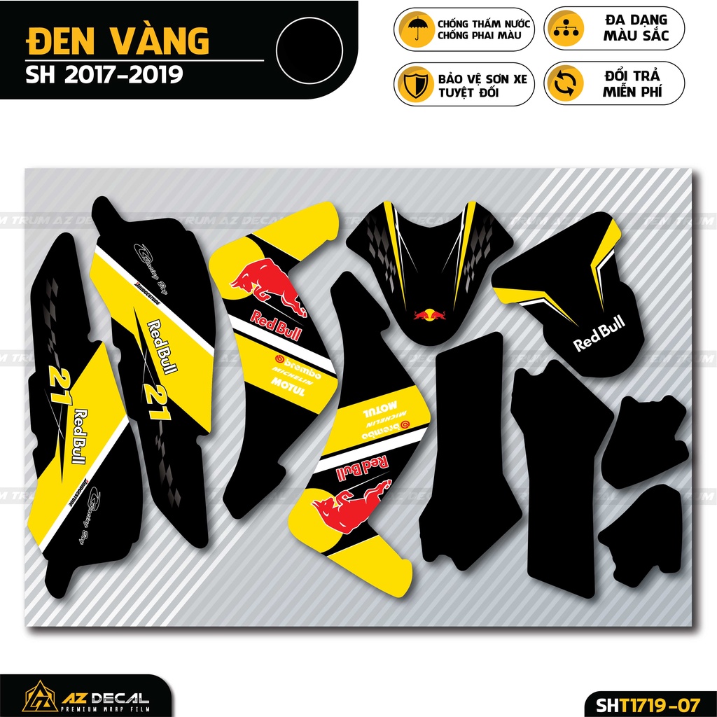 Tem Trùm SH Phong Cách Red Bull | SHT-07 | Decal Dán Dàn Áo Xe SH 2017 - 2019 - 2020 - 2021 - 2022 Cực Chất