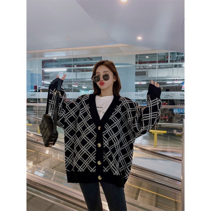 áo khoác cardigan len hoạ tiết sọc chéo dáng dài hàng quảng châu cao cấp A285 Noiyxanh nội y xanh chất len quảng châu