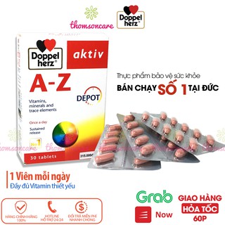 Bổ sung vitamin tổng hợp Aktiv A-Z Depot - nhập khẩu từ Doppelherz Đức, đầy đủ vtm A C D Canxi Magie kẽm