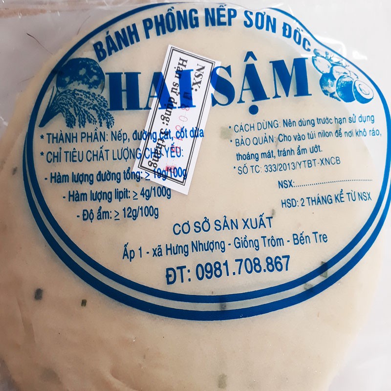 Bánh phồng nếp mặn Sơn Đốc đặc sản Bến Tre 50 cái chưa nướng | BigBuy360 - bigbuy360.vn