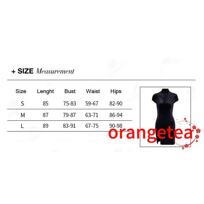 ☞❀❤♕GOAVestido chino para mujer Cheongsam QiPao Evening Black Mini vestido terciopelo | BigBuy360 - bigbuy360.vn