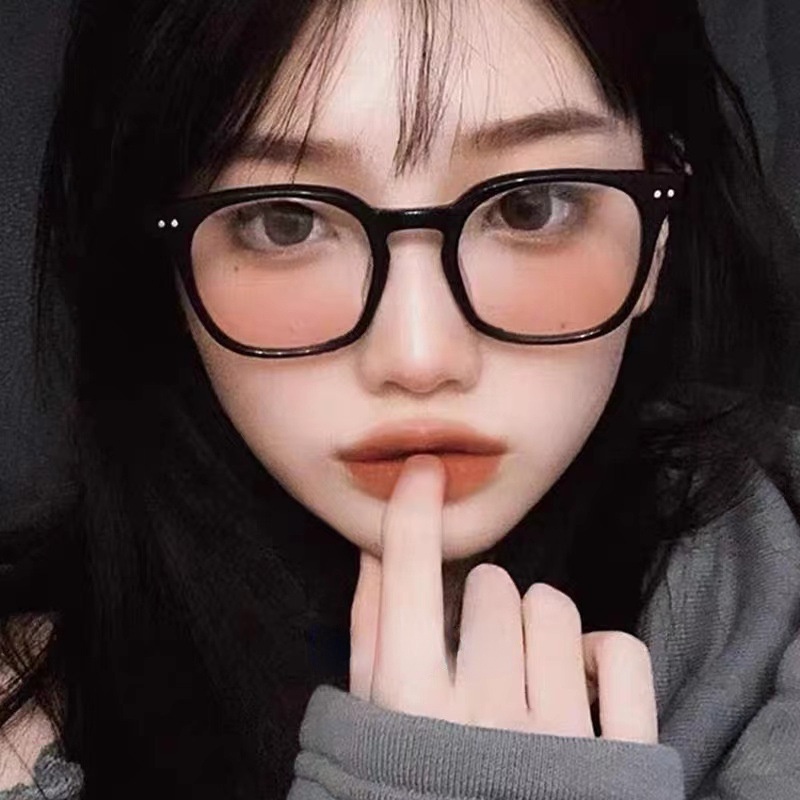 Kính Cận Thị Má Hồng Mới 0°-600° Kính Mát Gọng Đen Thời Trang Cho Nữ