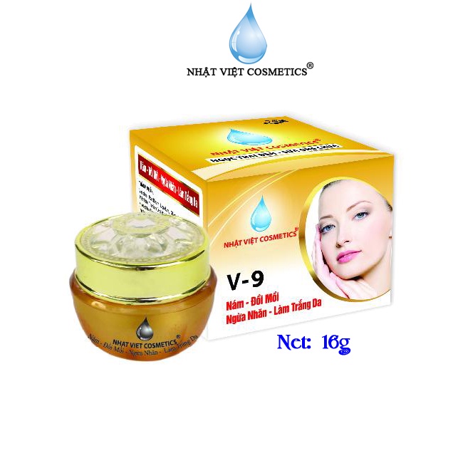 Kem V9 nám đồi mồi ngừa nhăn làm trắng da Ngọc Trai Đen - Sữa Ong Chúa Nhật Việt Cosmetics 10g
