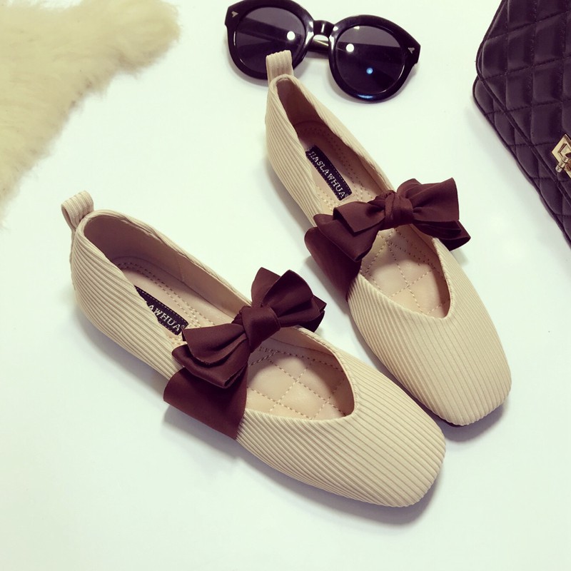 Giày Dệt Kim Mũi Vuông Thời Trang Xuân Hè Cho Nữ