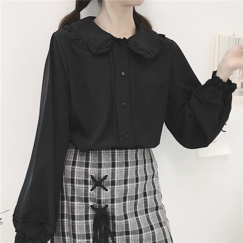 Áo Sơ Mi lolita Cổ Búp Bê Tay Dài Phong Cách Nhật Bản Thời Trang Xuân Hè 2022 Mới Dành Cho Nữ