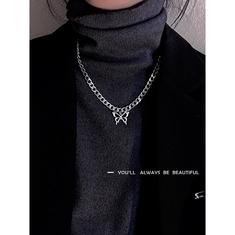 Dây chuyền kim loại mặt Butterfly dạng xích dành cho nữ cá tính