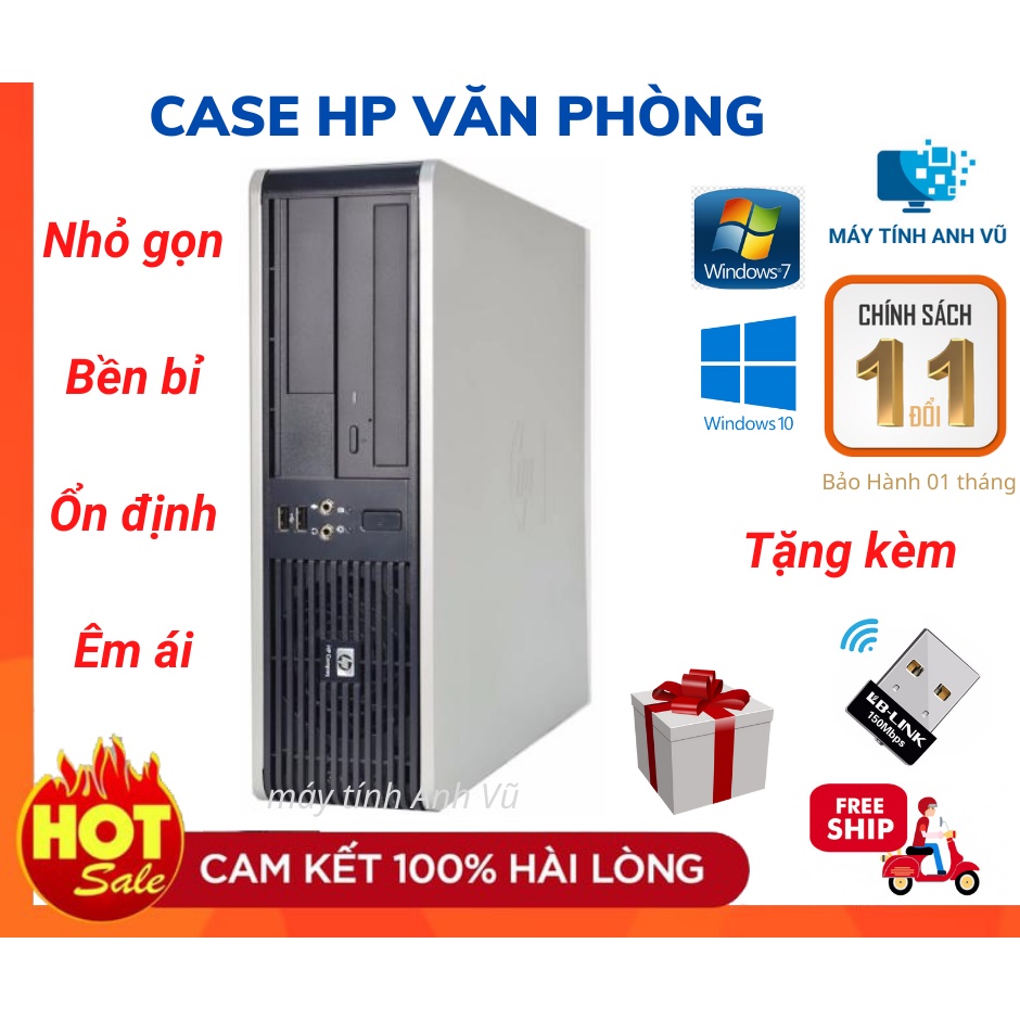 Máy tính HP đồng bộ nằm nhỏ gọn sử dụng văn phòng và chơi Game