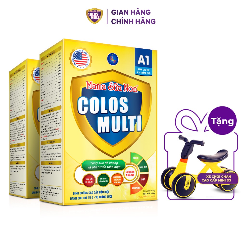 [Mã MKBCOLOS38 giảm 10% tối đa 100k đơn 600k] Tặng xe chòi chân - Combo 2 hộp Colosmulti các loại hộp 350g 450g