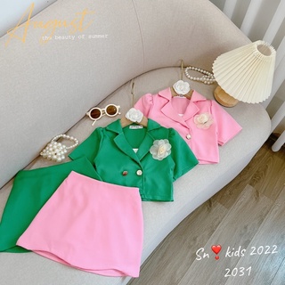Set vest cộc 3 ct cho bé gái