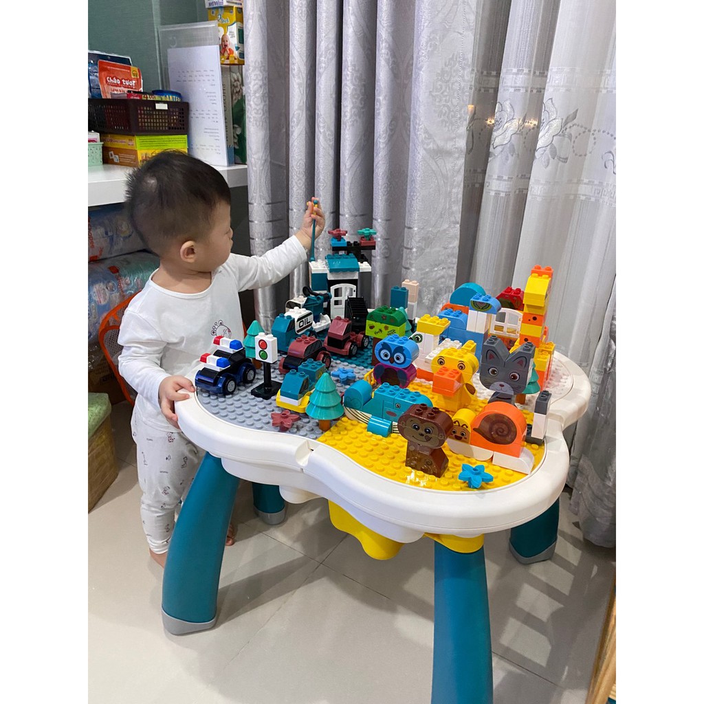 Bộ bàn ghế lego hoa anh đào đa chức năng cao cấp, đồ chơi thông minh, phát triển trí tuệ cho bé