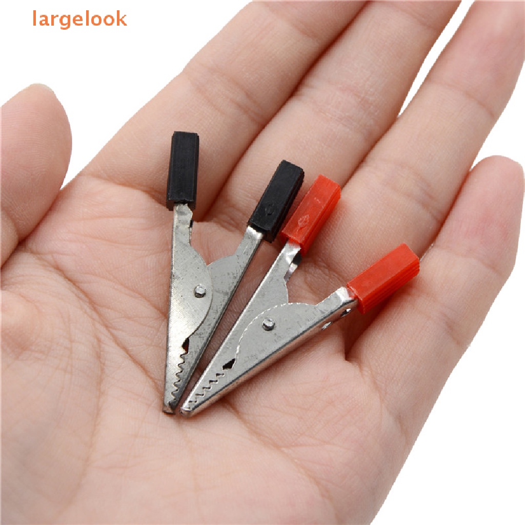 Set 10 Đầu Kẹp Cá Sấu Thử Điện 48mm Màu Đỏ + Đen Chuyên Dụng