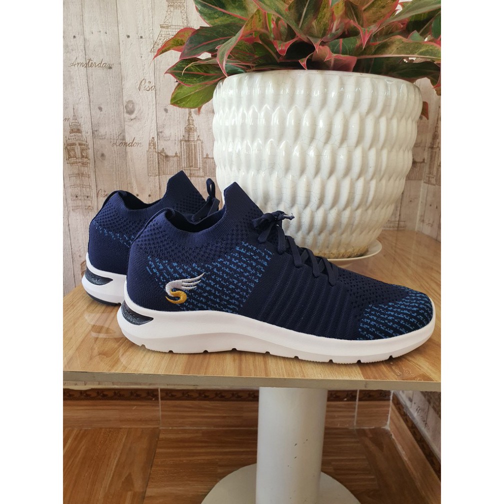 Giày đi bộ nam 💖FREESHIP💖 giày chạy bộ sneaker nam nữ Sshoes-có dây, vải thun mềm nhẹ êm chân 144-3-NAV | BigBuy360 - bigbuy360.vn