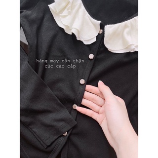Áo zip len phối cổ bèo