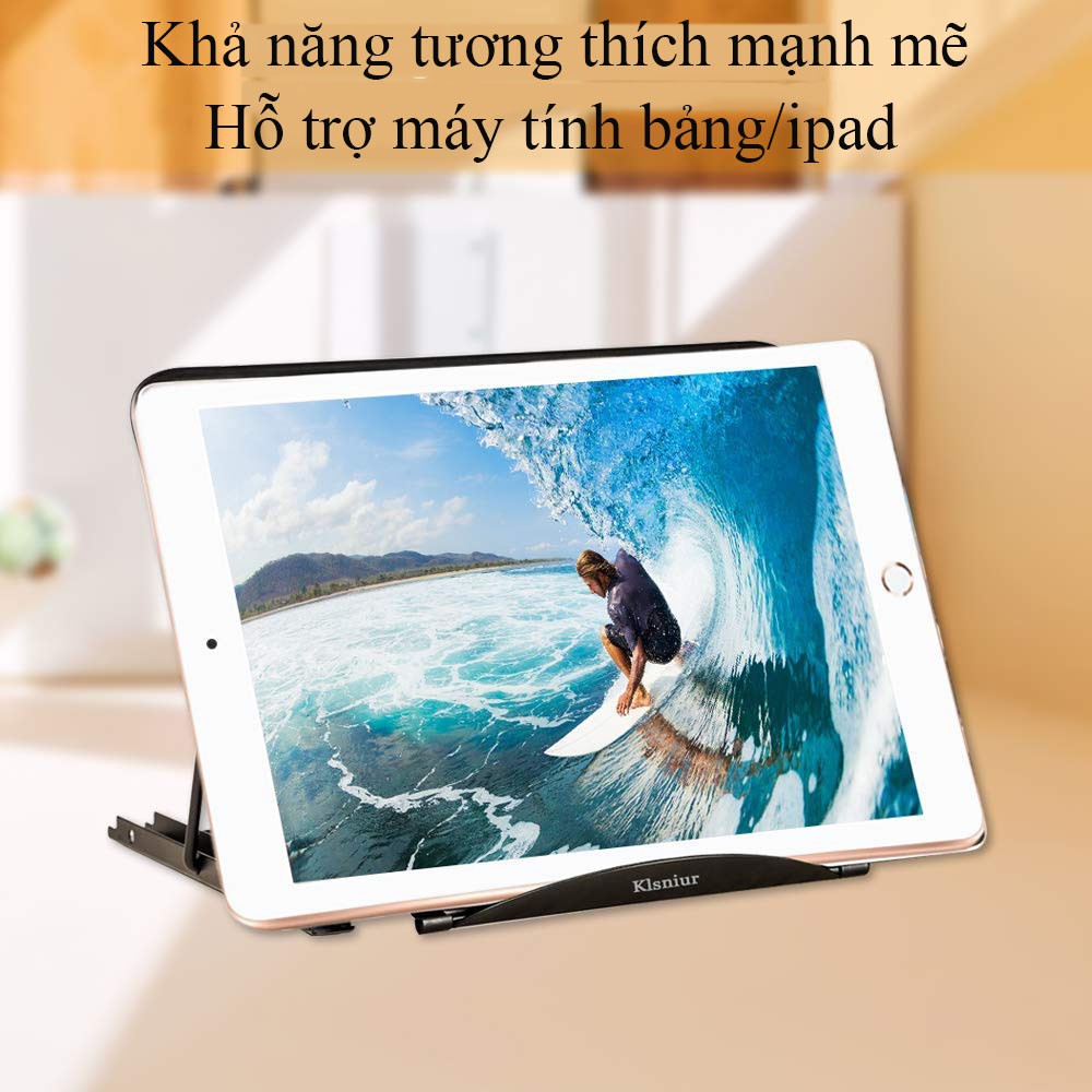 Giá đỡ laptop kim loại Helios có 6 nắt tăng chỉnh chiều cao S8 Shalla