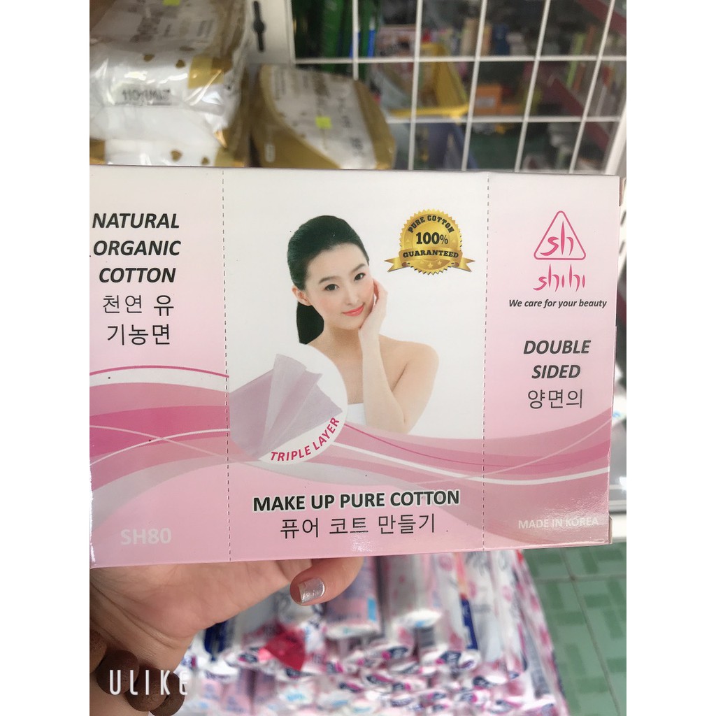 bông tẩy trang hộp shihi xịn Hàn Quốc 80 miếng