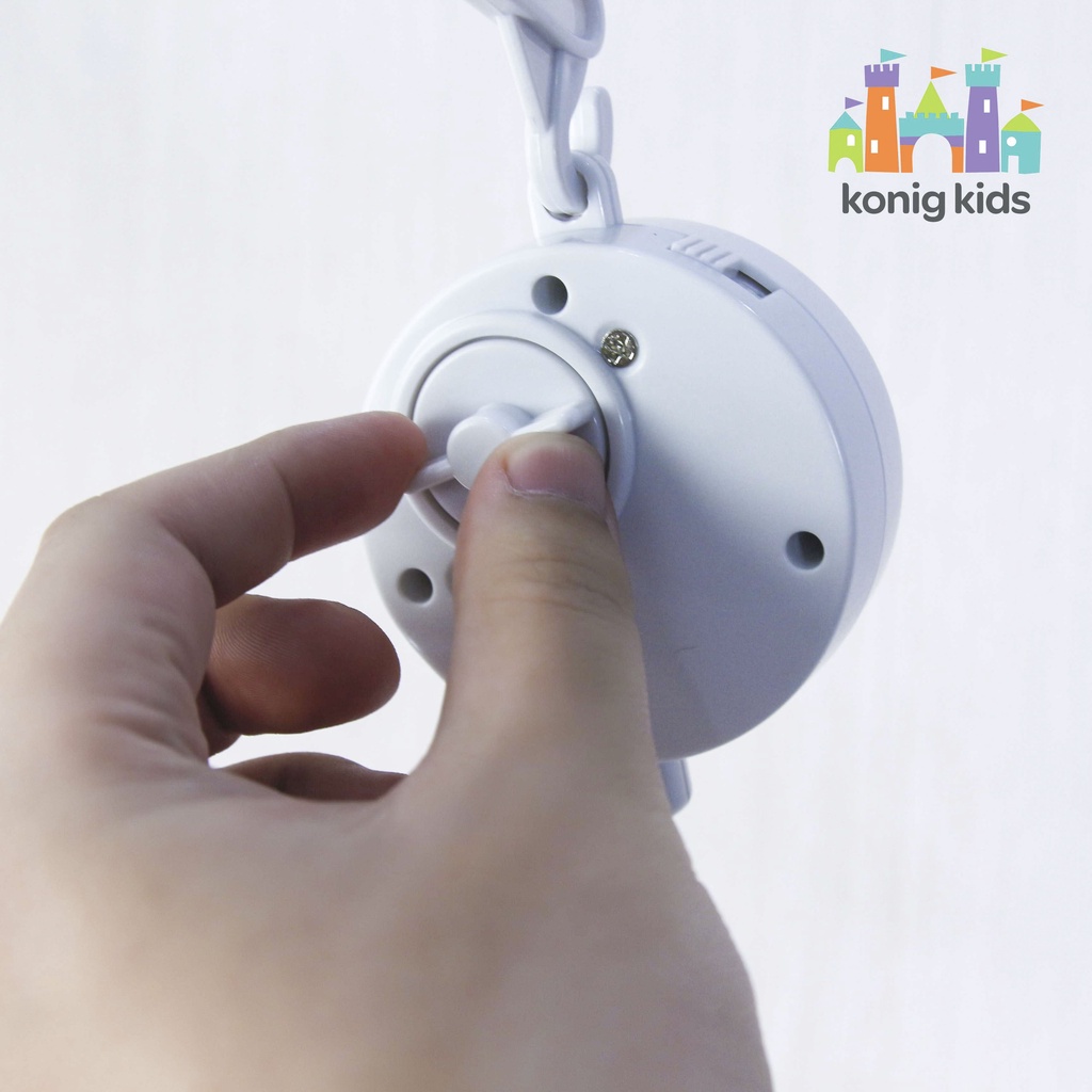 Đồ chơi treo nôi cũi phát nhạc, xoay 360 độ Konig Kids 1021-KK-63605A, nhạc trắng ru ngủ cho con yêu ngon giấc.