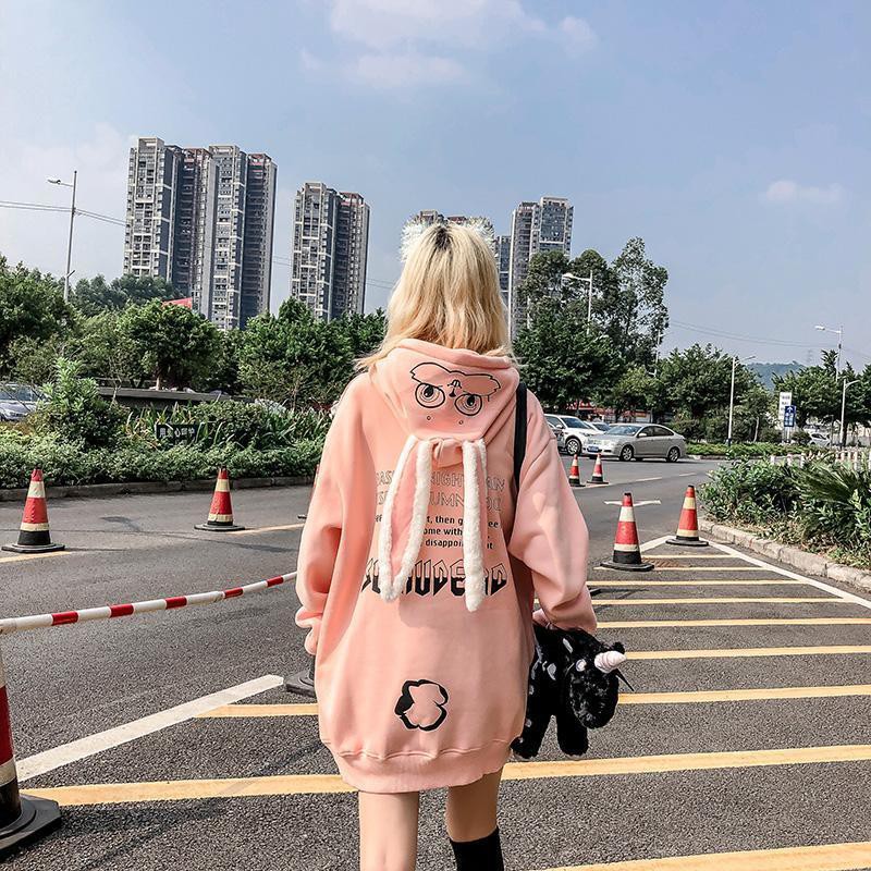 Áo Hoodie Tai Thỏ Dễ Thương Cho Cặp Đôi