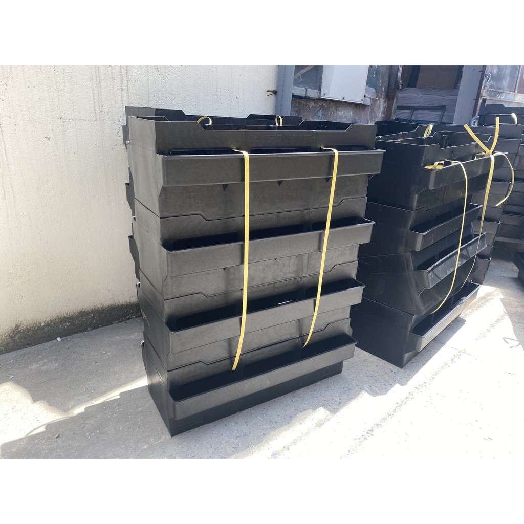 Baki 1 tầng trắng/đen kt 68x33x24cm, Khay lọc dàn mưa cho hồ koi