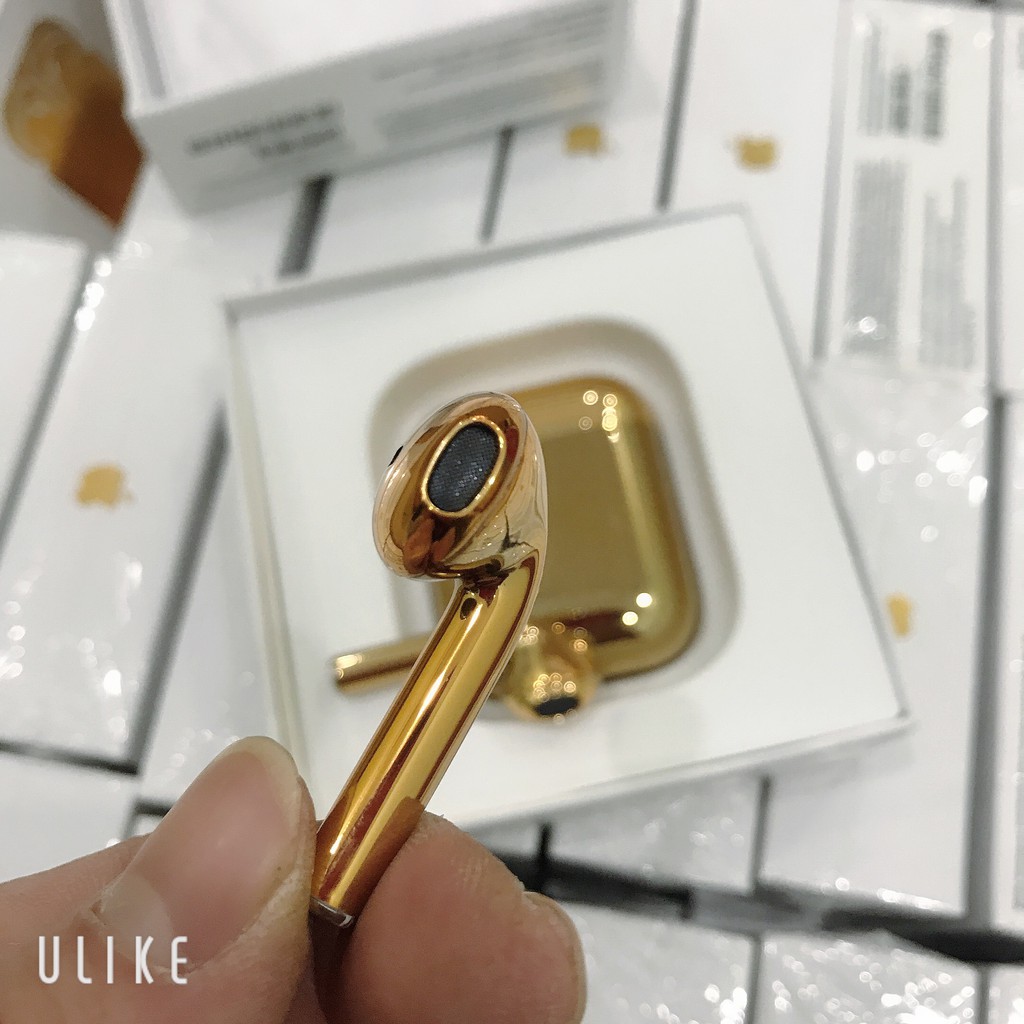 [Mã 267ELSALE hoàn 7% đơn 300K] Tai nghe Iphone/ Tai nghe không dây airpod vàng Gold