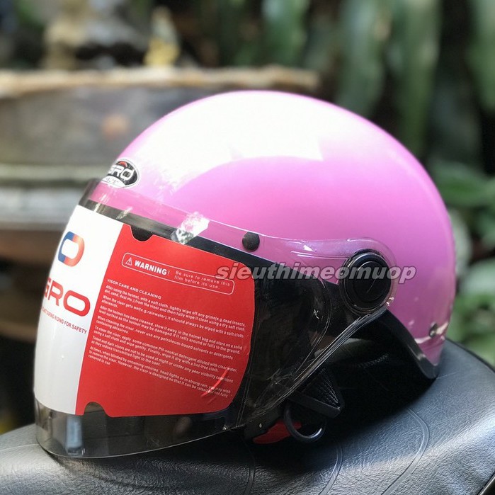 Nón bảo hiểm NỬA ĐẦU có kính nam,nữ GRO - nhiều màu - kính dài che đến cằm