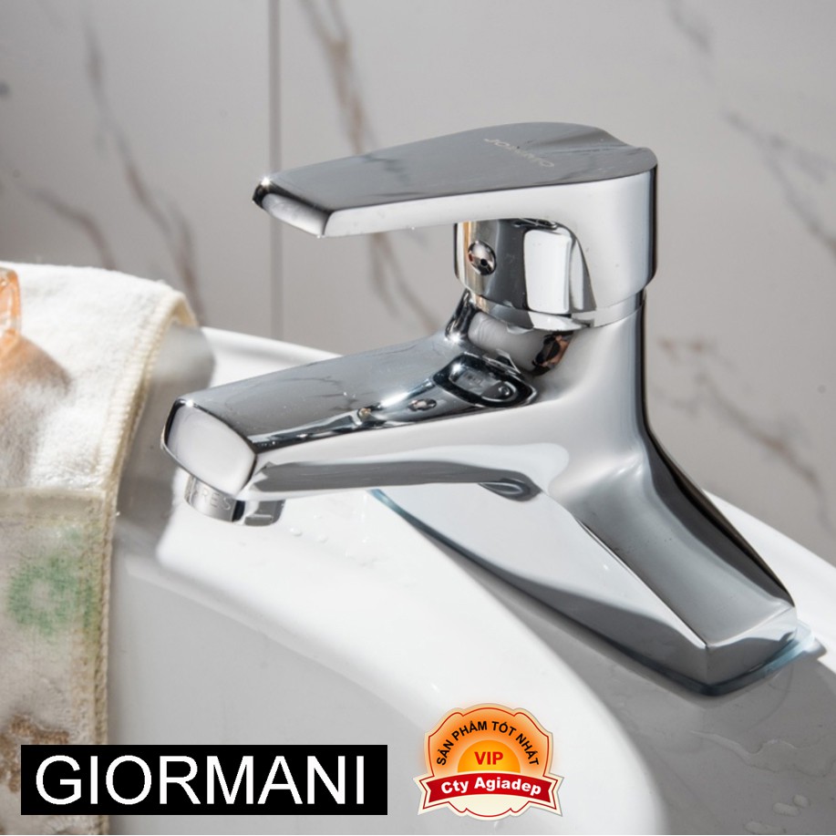 Vòi Lavabo hai chân GIORMANI ITALIA vòi bồn rửa cao cấp bóng đẹp + Đôi dây cấp (Kiểu 2 chân)