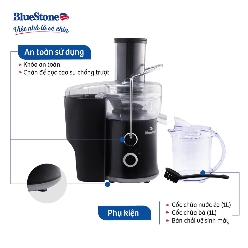 Máy Ép Trái Cây Bluestone JEB 6535 , Công Suất 600W , 2 Tốc độ,  Bảo hành chính hãng 24 Tháng