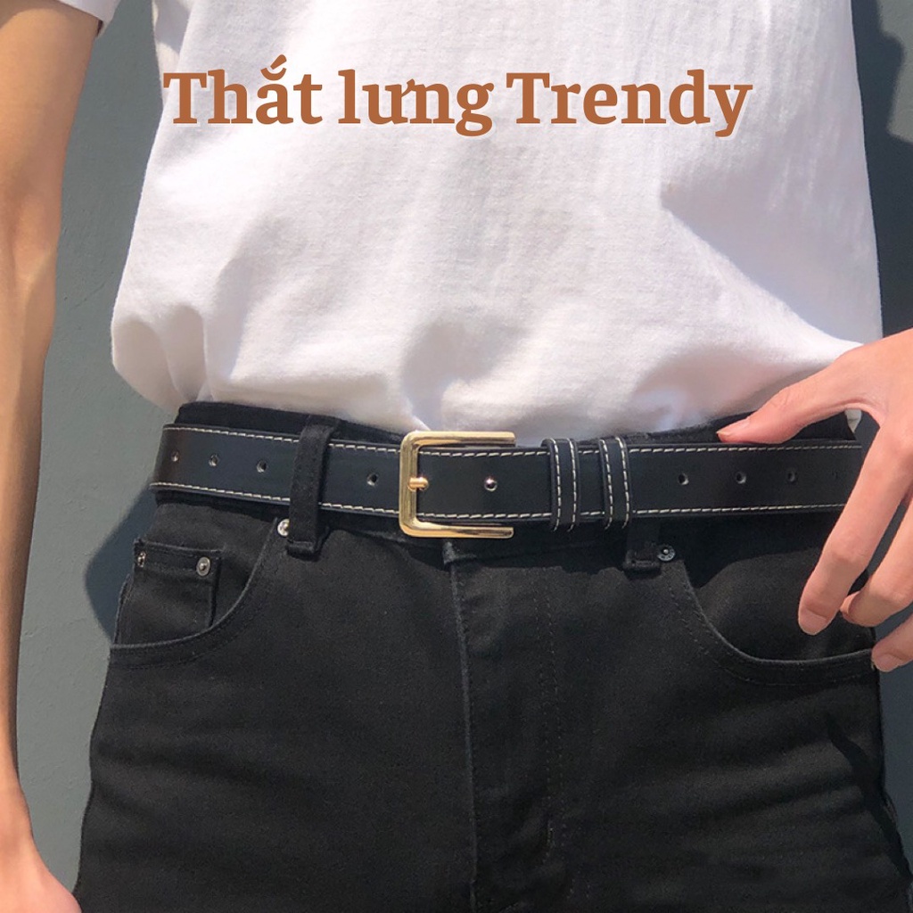 THẮT LƯNG NAM NỮ DA ĐẸP UNISEX Cài Vuông chữ nhật TL009
