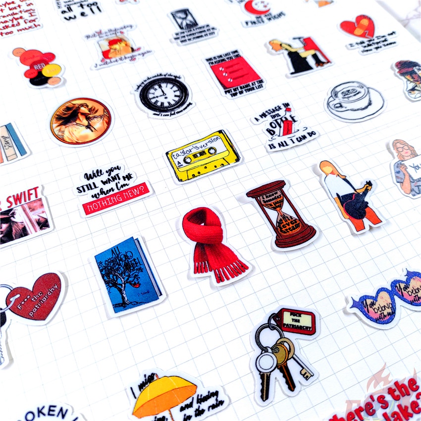 ★★★ Taylor Swift. Sticker Mini Q-1 Dán Trang Trí Album ★★★ 48 Miếng Dán Decal Thời Trang Trang Trí Album