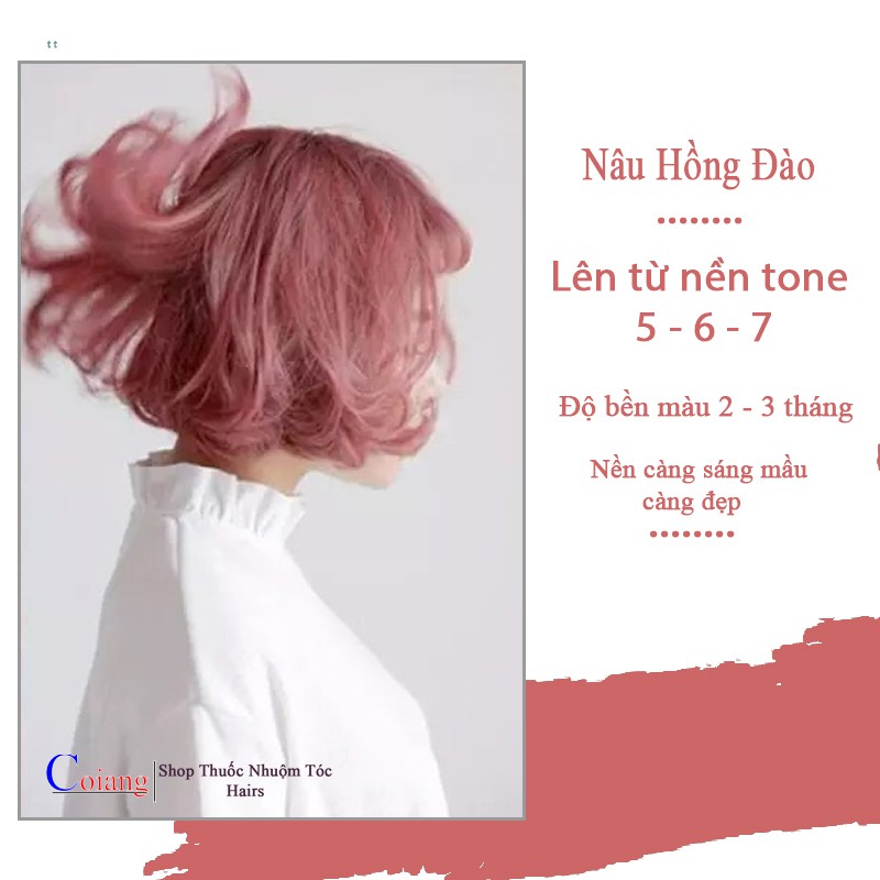 Thuốc nhuộm tóc NÂU HỒNG ĐÀO không cần thuốc tẩy tóc Chenglovehairs, Chenglovehair