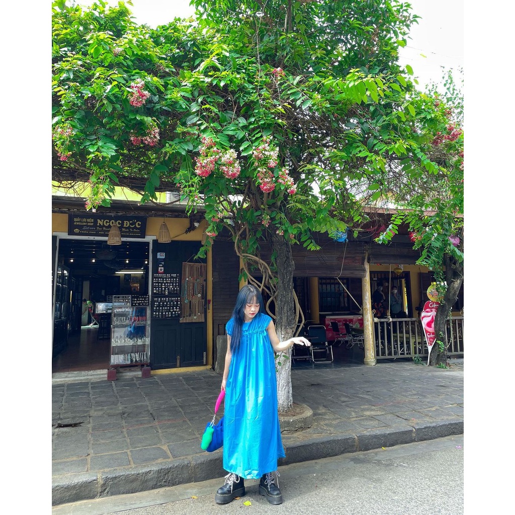 Gloria Dress - Đầm maxi xếp li Hàn - Remmus.vn