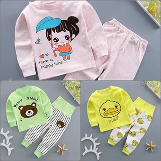 Bộ dài tay cotton thu đông cho bé trai và bé gái