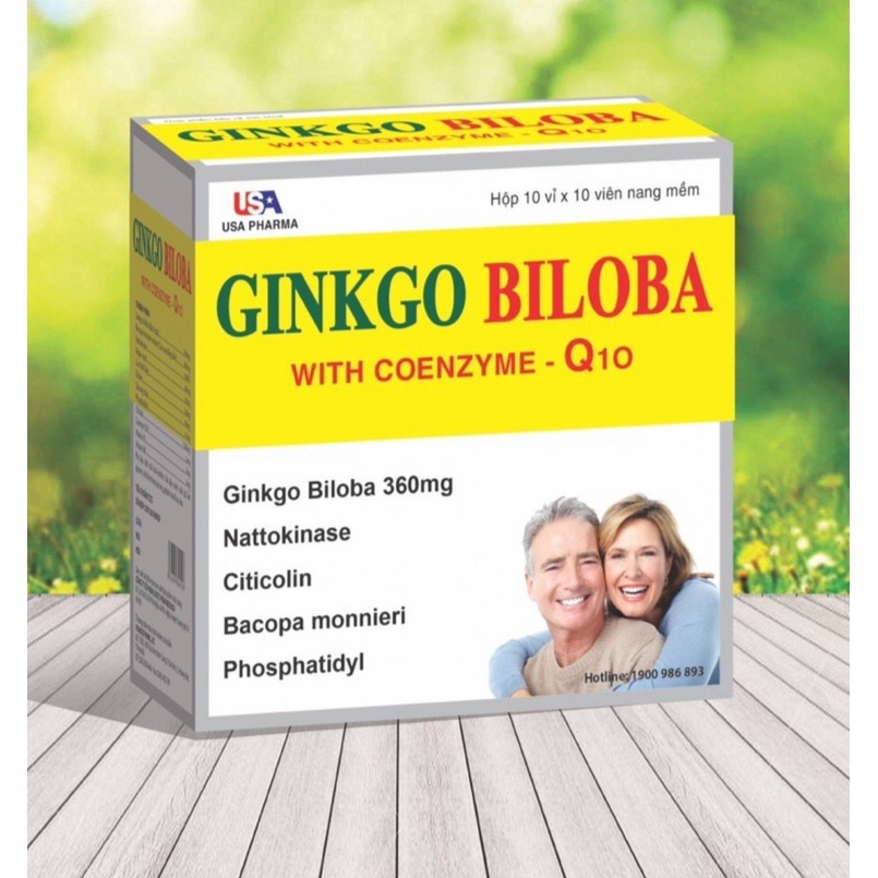 Ginkgo Biloba 360mg Bổ Sung Dưỡng Chất Cho Não, hoạt huyết dưỡng não hộp 100