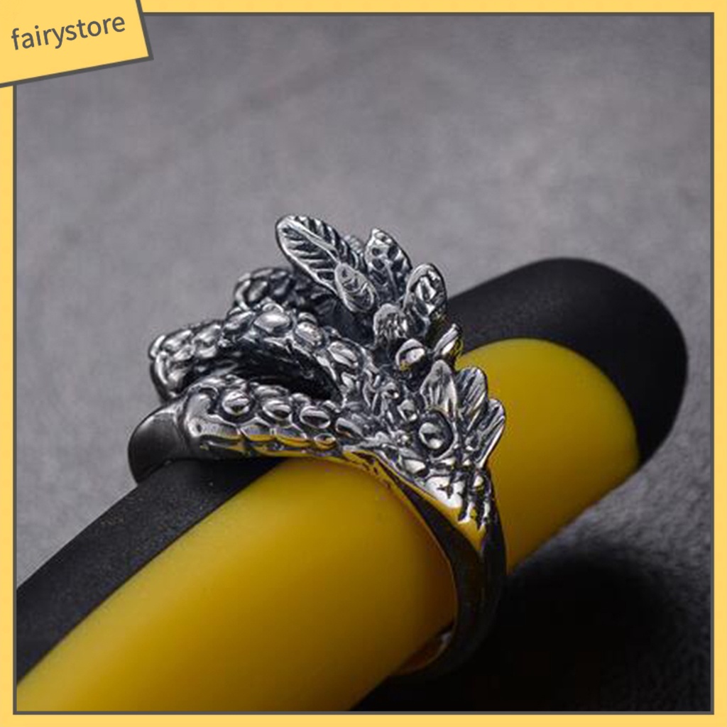 Nhẫn Thép Titan Hình Móng Vuốt Rồng Thiết Kế Ấn Tượng