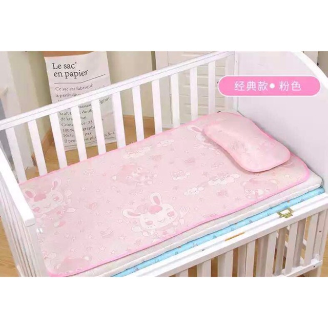 Chiếu điều hoà lưới 3D tản nhiệt SKIDS kèm gối thảo dược dùng cho nôi, cũi và cho bé nằm riêng
