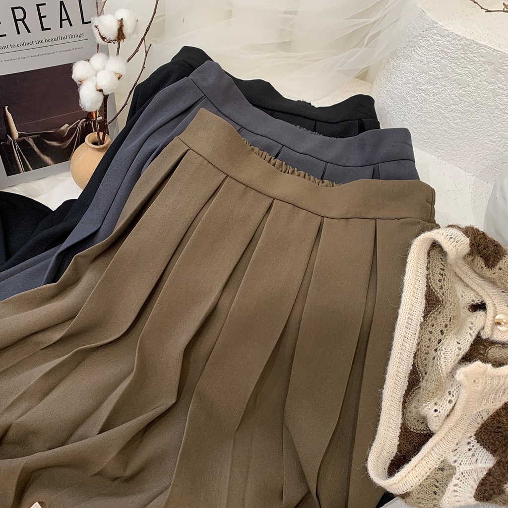 Chân Váy Dài Xếp Ly - Váy Kaki Dáng Xòe 3 màu nữ SanDi | BigBuy360 - bigbuy360.vn