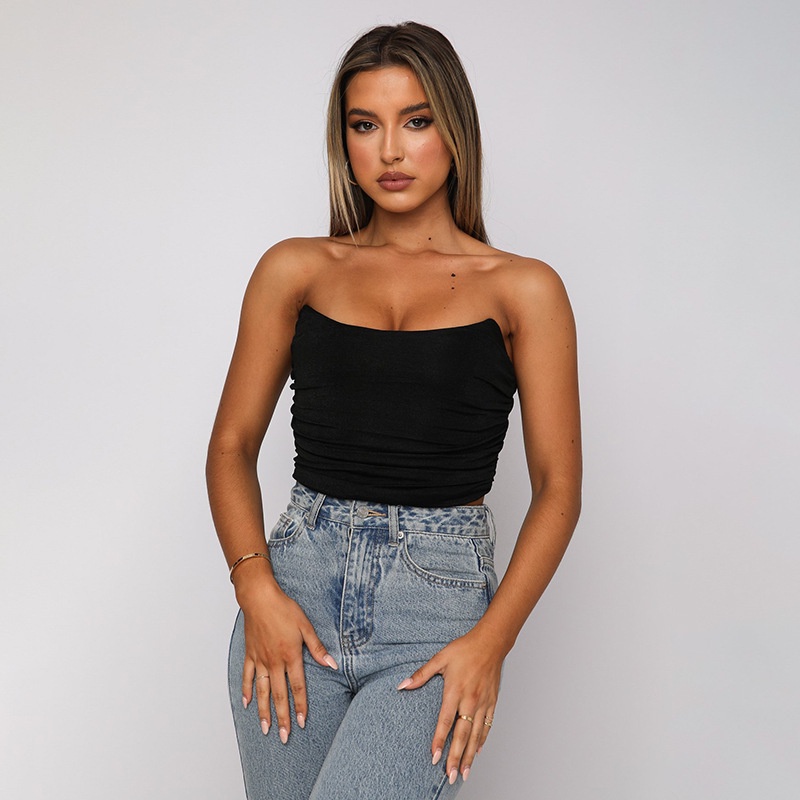 Áo Ống Hai Dây Hở Lưng Màu Trơn Thời Trang Quyến Rũ 2022 Cho Nữ