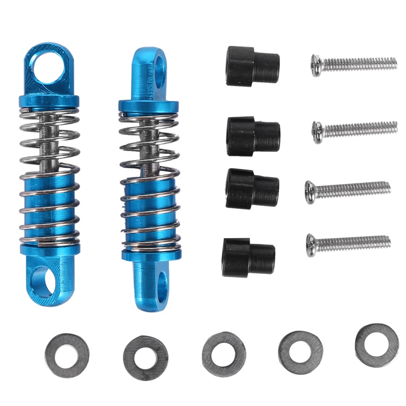 2 Phuộc giảm xóc ngắn màu xanh dương bằng nhôm 1/28 cho xe điều khiển từ xa WLtoys K969 K989 K999 P929 4WD