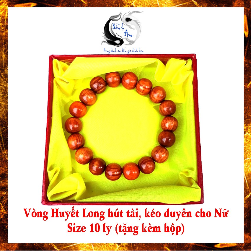 Vòng Huyết Long tăng tình duyên, tài lộc cho Nữ. Size 10 ly (tặng kèm hộp)