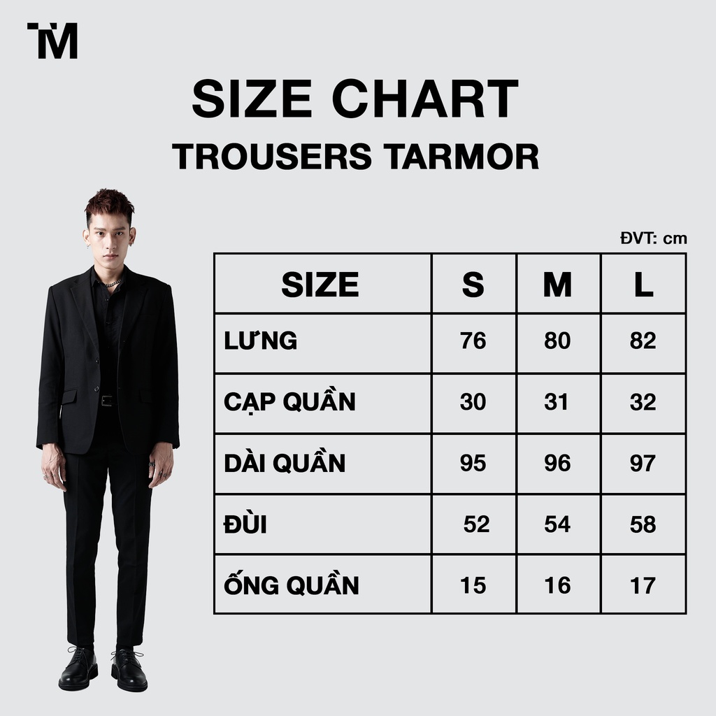 Quần Tây Nam TARMOR Dáng Basic Trousers In Black
