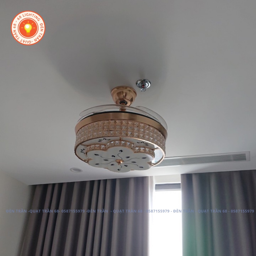 Quạt trần, quạt trần đèn F06 phong cách hiện đại 6 cấp gió kèm khiển phù hợp trang trí phòng