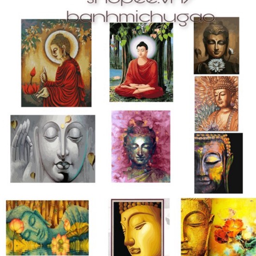 Tranh sơn dầu số hoá tự tô màu theo số có khung - Tranh Phật (40*50cm) | BigBuy360 - bigbuy360.vn