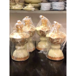 Đèn Dầu Thờ Men Vàng ( Gồm Đèn + Bấc+ Bóng)