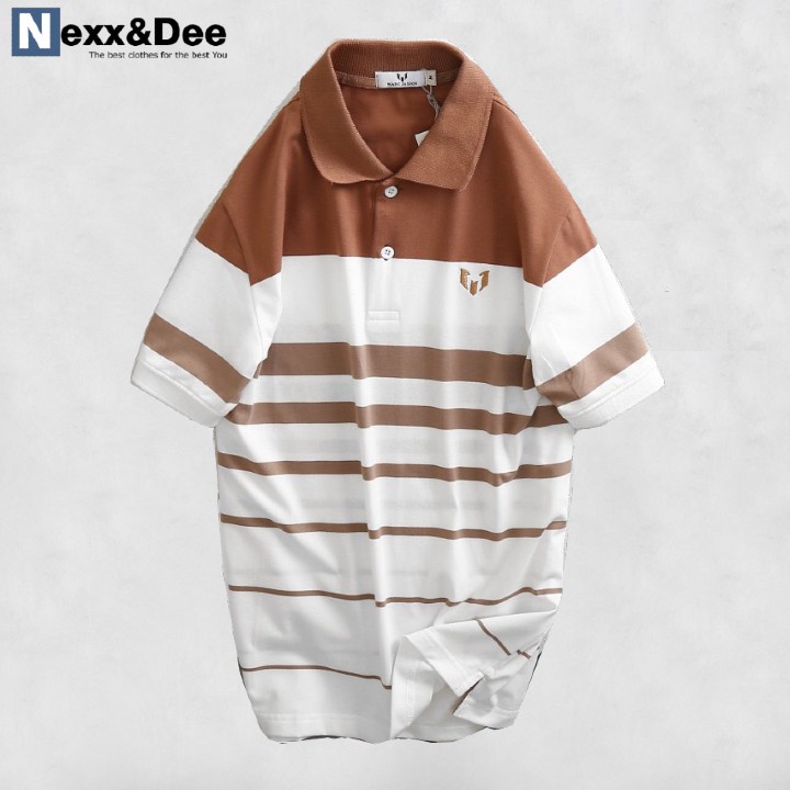 Áo thun polo nam TRUNG NIÊN sọc ngang có cổ bẻ vải cá sấu cao cấp Nexx&amp;Dee-PL07