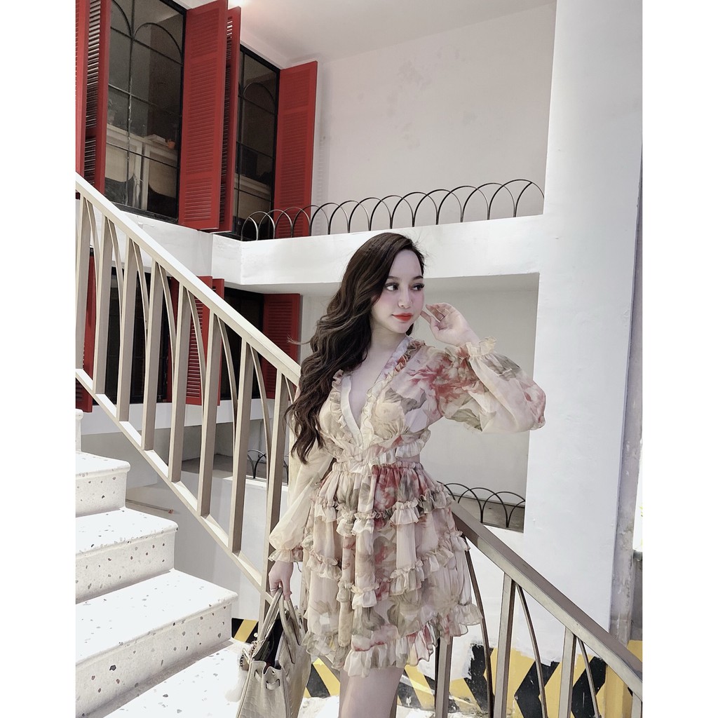 Đầm Voan Hoa Khoét Eo Sexy Đi Biển, Đi Dạo Phố - HÌNH THẬT