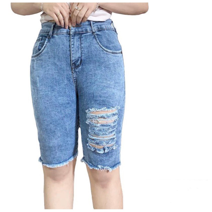 Ngố Jeans Đậm Rách Big Size