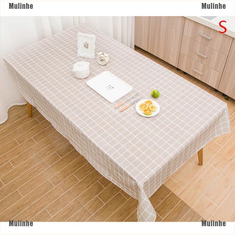 Khăn Trải Bàn Vải Lanh Họa Tiết Ca Rô Trắng Đen Trang Trí Phòng Khách / Nhà Bếp